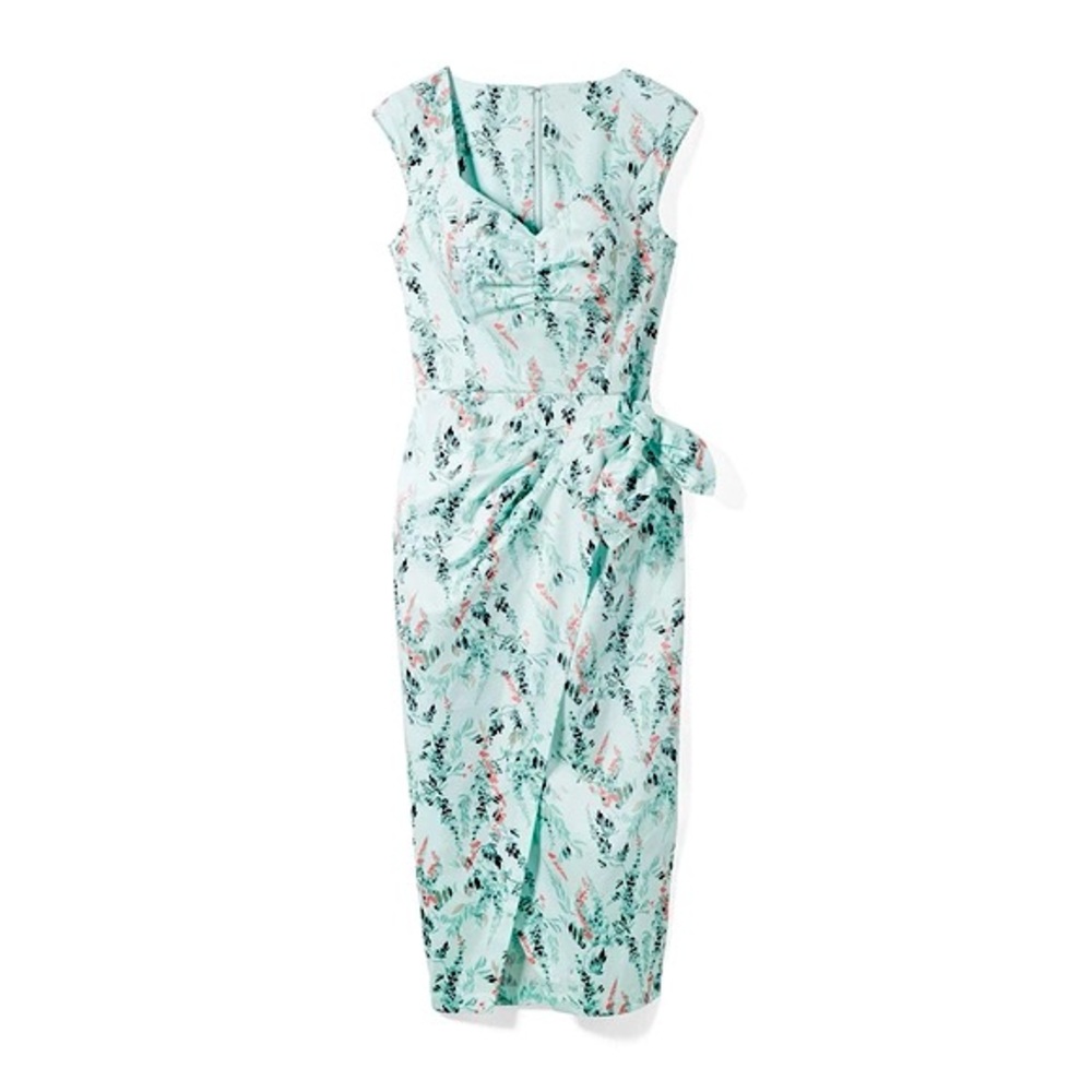 WHBM Floral Faux Wrap Midi Dress NWT